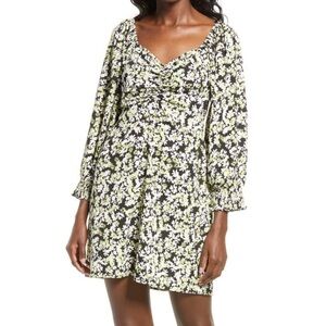 VERO MODA Chaddie Floral Long Sleeved Ruched Minidress